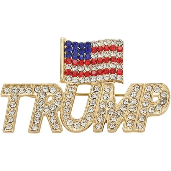 Trump PIN - BUNDLE - ORNAMENT - STICKER Gift Set New NWT Vote Election Set of 3 - Picture 2 of 6